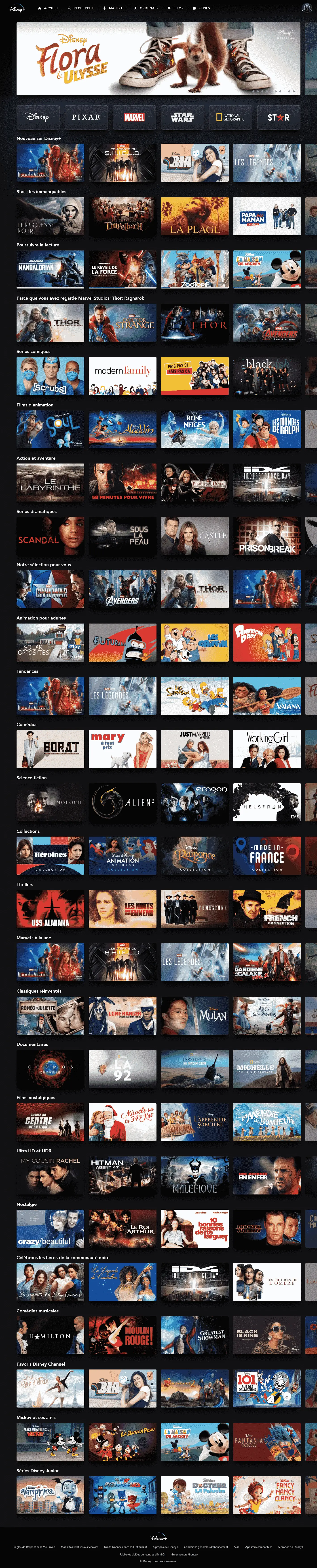 Disney+ 2019 webpage